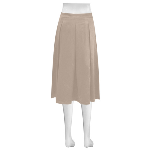 Champagne Beige Mnemosyne Women's Crepe Skirt (Model D16)