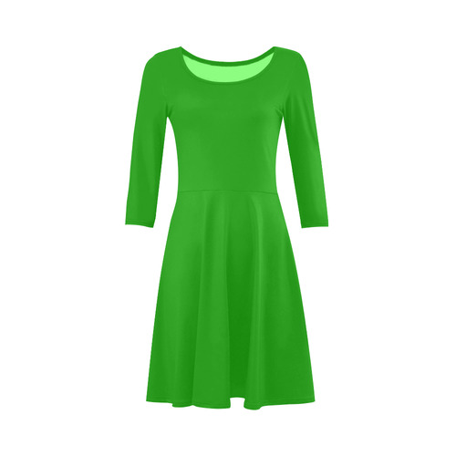 Neon Green Long-Sleeved Dress 3/4 Sleeve Sundress (D23)
