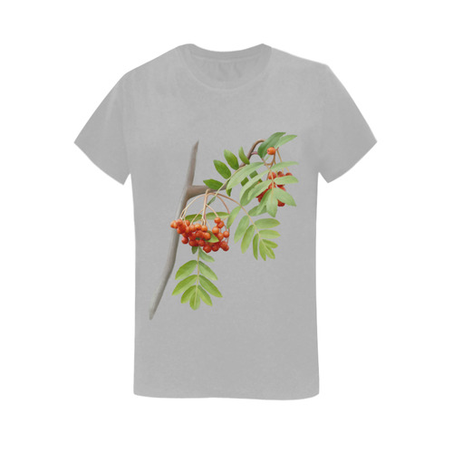 Rowan tree watercolor Women's T-Shirt in USA Size (Two Sides Printing)