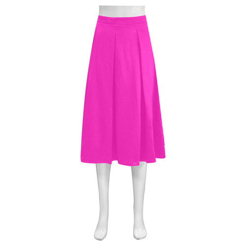 Shocking Pink Mnemosyne Women's Crepe Skirt (Model D16)