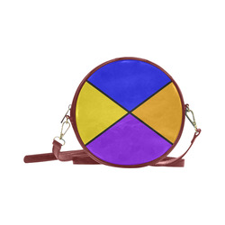 diagonals blue tetrad Round Sling Bag (Model 1647)