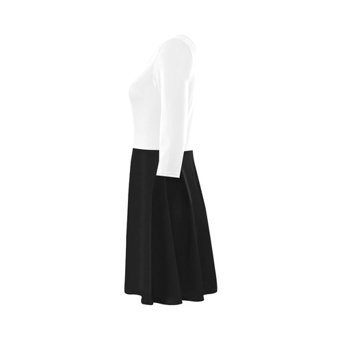 Black and White Long-Sleeved Dress 3/4 Sleeve Sundress (D23)