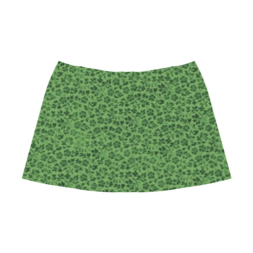 Vintage Flowers Ivy Green Mnemosyne Women's Crepe Skirt (Model D16)