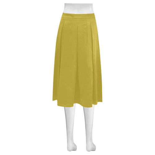 Antique Moss Mnemosyne Women's Crepe Skirt (Model D16)