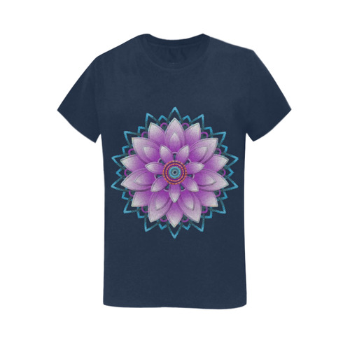 Pink - Purple Ornament Flower Women's T-Shirt in USA Size (Two Sides Printing)