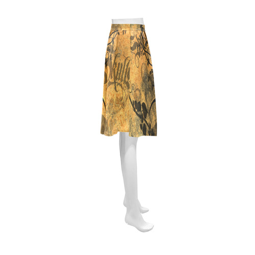 Awesome skull with tribal Athena Women's Short Skirt (Model D15)