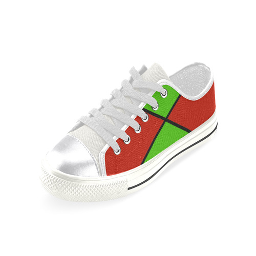 diagonals red green Canvas Women's Shoes/Large Size (Model 018)