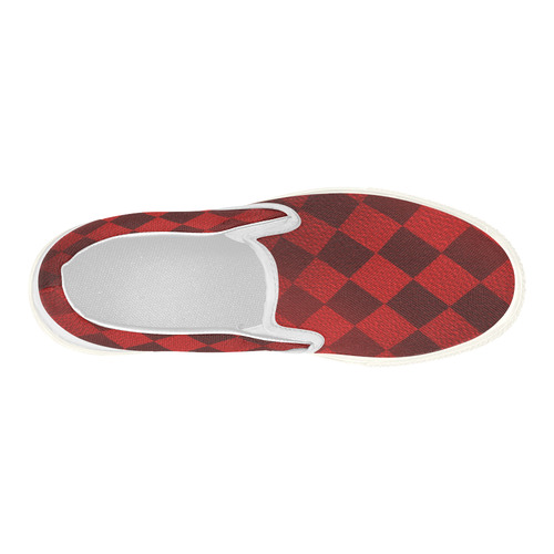 Christmas Red Square Women's Slip-on Canvas Shoes (Model 019)