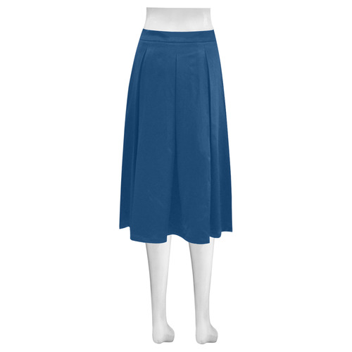 Midnight Blue Mnemosyne Women's Crepe Skirt (Model D16)