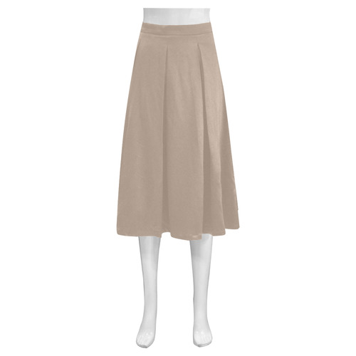 Champagne Beige Mnemosyne Women's Crepe Skirt (Model D16)