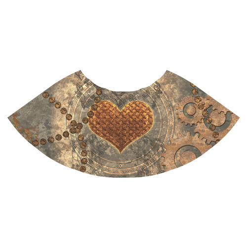 Steampuink, rusty heart with clocks and gears Athena Women's Short Skirt (Model D15)