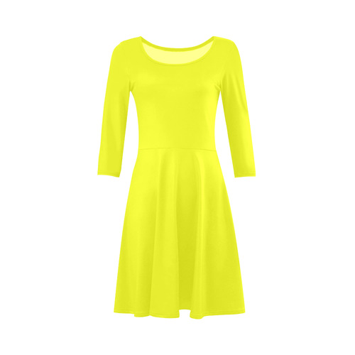 Sunshine Yellow Long-Sleeved Dress 3/4 Sleeve Sundress (D23)