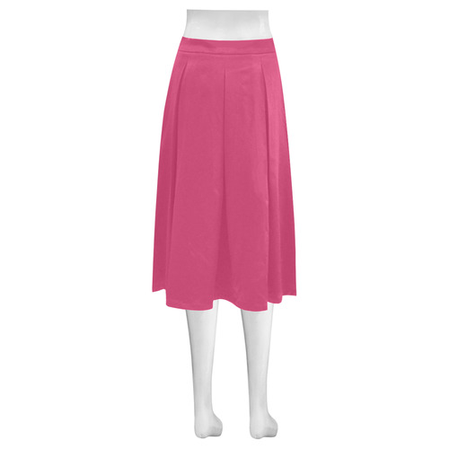 Raspberry Sorbet Mnemosyne Women's Crepe Skirt (Model D16)