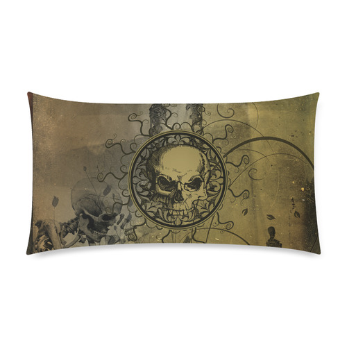 Amazing skull with skeletons Rectangle Pillow Case 20"x36"(Twin Sides)
