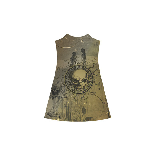 Amazing skull with skeletons Alcestis Slip Dress (Model D05)