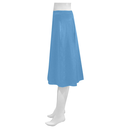 Azure Blue Mnemosyne Women's Crepe Skirt (Model D16)