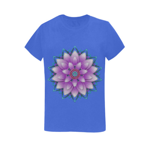 Pink - Purple Ornament Flower Women's T-Shirt in USA Size (Two Sides Printing)