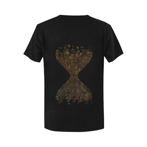 Psychedelic 3D sand clock Women's T-Shirt in USA Size (Two Sides Printing)