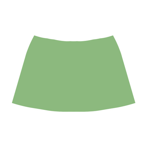 Grass Green Mnemosyne Women's Crepe Skirt (Model D16)