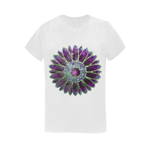 Purple Mosaic Flower Women's T-Shirt in USA Size (Two Sides Printing)