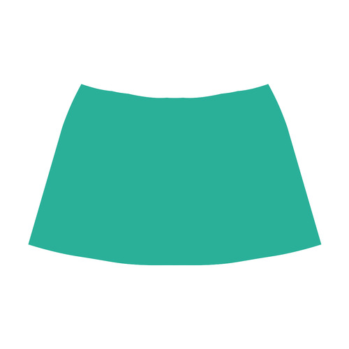 Peacock Green Mnemosyne Women's Crepe Skirt (Model D16)