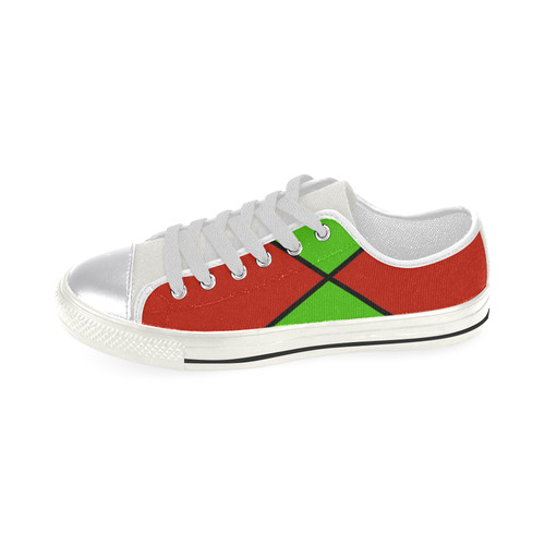 diagonals red green Canvas Women's Shoes/Large Size (Model 018)