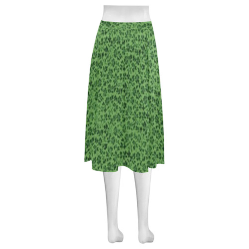 Vintage Flowers Ivy Green Mnemosyne Women's Crepe Skirt (Model D16)