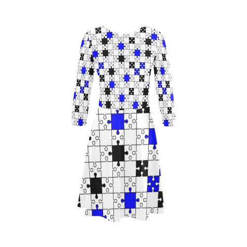 puzzle fun D 3/4 Sleeve Sundress (D23)