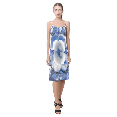 Blue Dogwood Flowers Alcestis Slip Dress (Model D05)