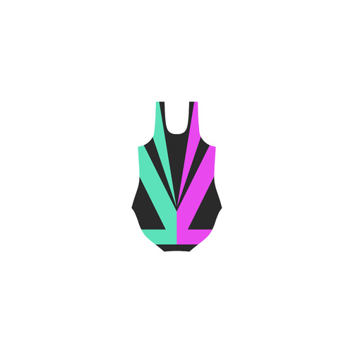 Only two Colors: Pink - Light Ocean Green Vest One Piece Swimsuit (Model S04)