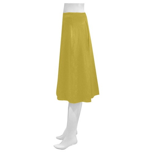 Antique Moss Mnemosyne Women's Crepe Skirt (Model D16)