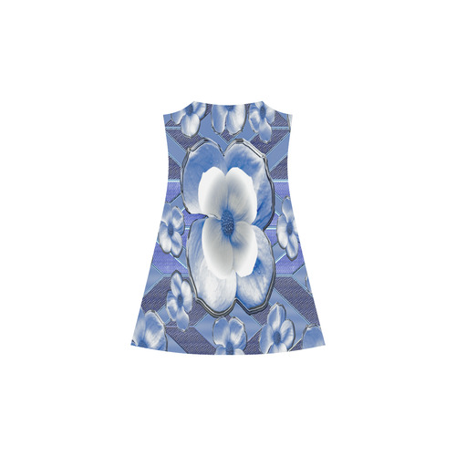 Blue Dogwood Flowers Alcestis Slip Dress (Model D05)
