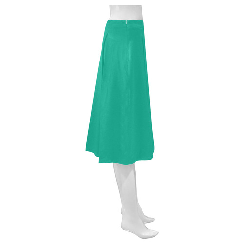 Peacock Green Mnemosyne Women's Crepe Skirt (Model D16)