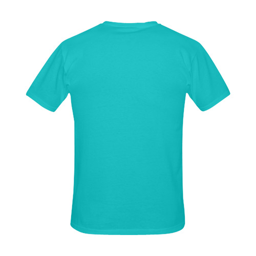 Perfect color Match. Designers quality. New! Fresh cyan T-Shirt edition with DESIGNERS STRIPES. Luxu Men's Slim Fit T-shirt (Model T13)