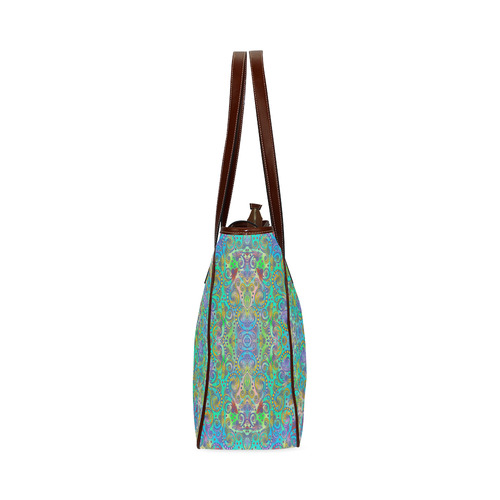 Oriental Flowers Spirals Ornaments Soft Colored Classic Tote Bag (Model 1644)