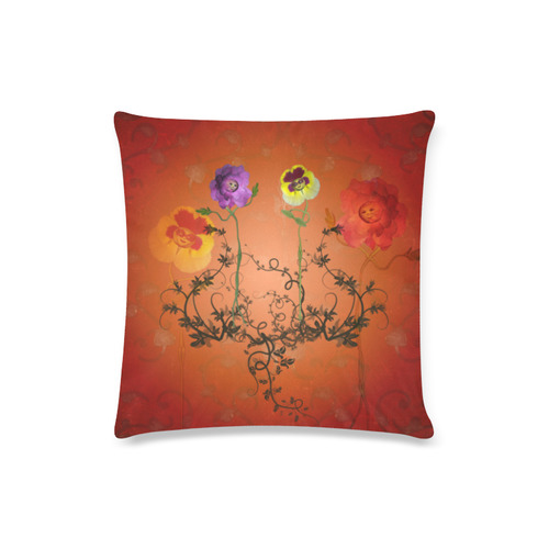Fantasy flowers Custom Zippered Pillow Case 16"x16"(Twin Sides)