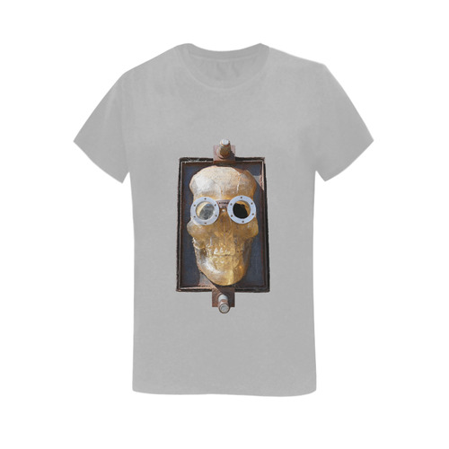 Steampunk Skull Women's T-Shirt in USA Size (Two Sides Printing)