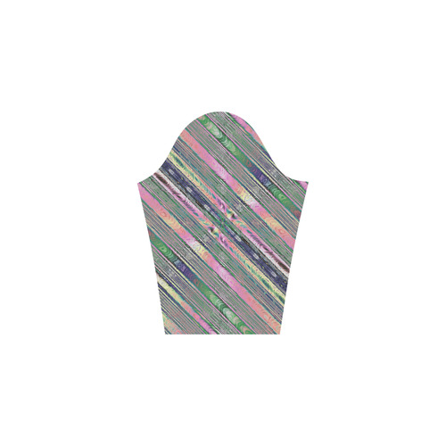 Shimmering Multicolored Ribbons Striped Fractal 3/4 Sleeve Sundress (D23)