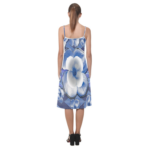 Blue Dogwood Flowers Alcestis Slip Dress (Model D05)