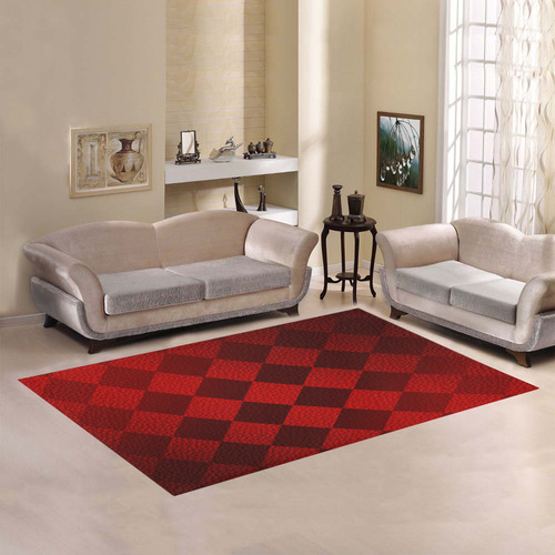Christmas Red Square Area Rug7'x5'