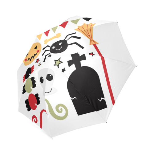 New arrival in Design shop : Halloween umbrella. Original hand-drawn art. Black, orange and red. Col Foldable Umbrella (Model U01)