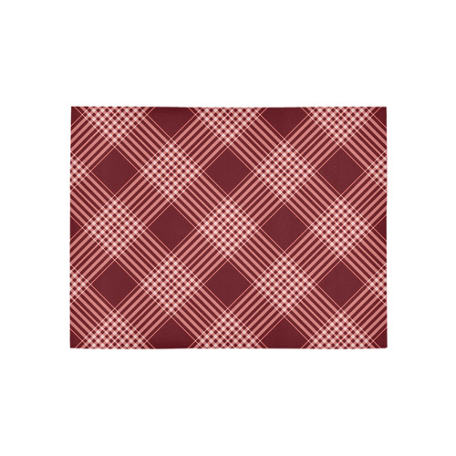 Red White Plaid Area Rug 5'3''x4'