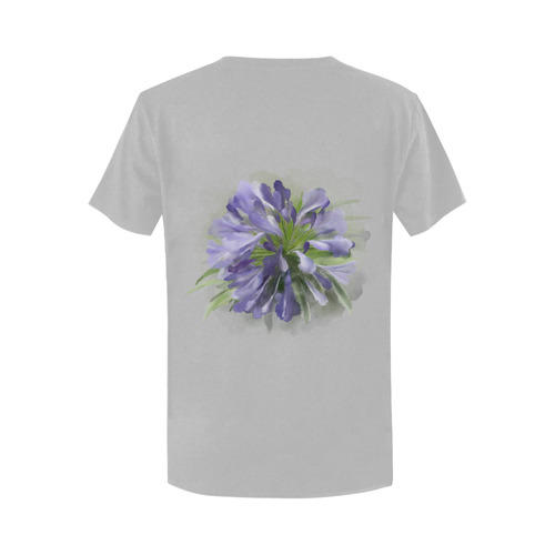 Purple Flower Women's T-Shirt in USA Size (Two Sides Printing)