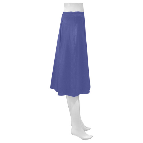 Royal Blue Mnemosyne Women's Crepe Skirt (Model D16)