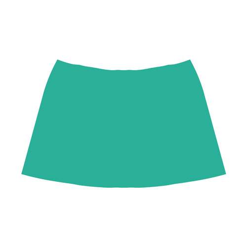 Peacock Green Mnemosyne Women's Crepe Skirt (Model D16)