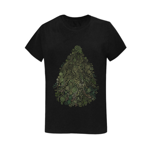 3D Ornaments -Fantasy Tree Women's T-Shirt in USA Size (Two Sides Printing)