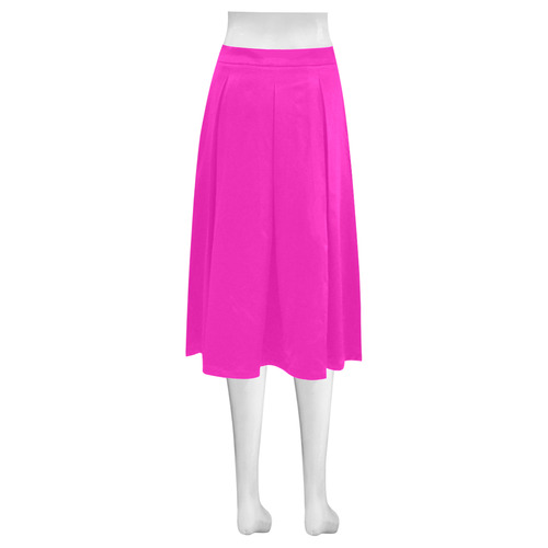 Shocking Pink Mnemosyne Women's Crepe Skirt (Model D16)