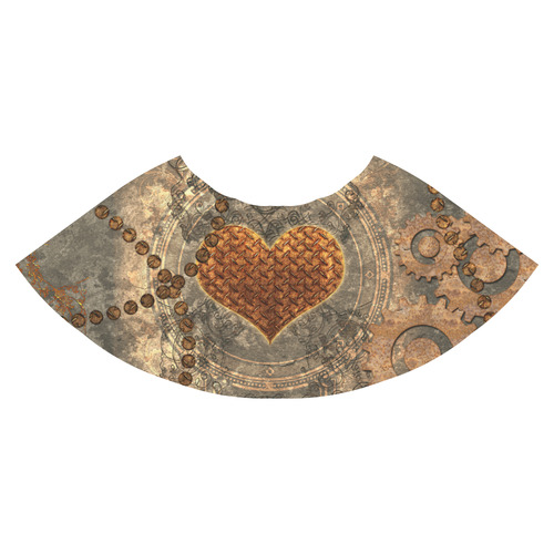 Steampuink, rusty heart with clocks and gears Athena Women's Short Skirt (Model D15)