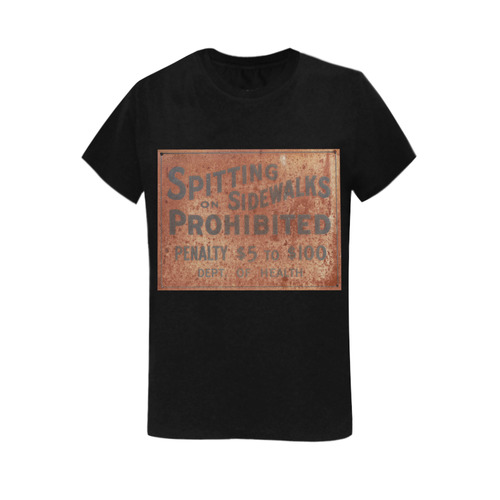Spitting prohibited, penalty Women's T-Shirt in USA Size (Two Sides Printing)