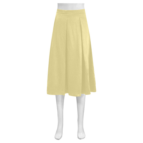 Custard Mnemosyne Women's Crepe Skirt (Model D16)